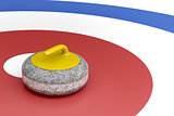 Curling stone in the target area