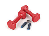 Dumbbells and hand gripper