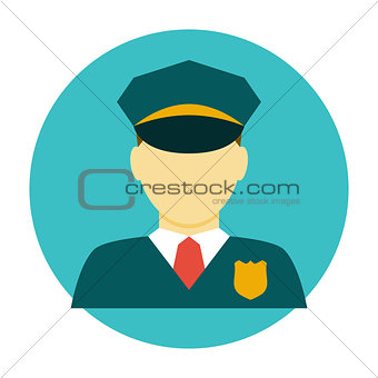 Policeman officer flat icon