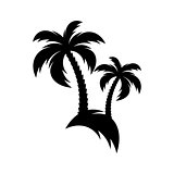 Black vector palm tree icon