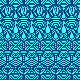 Blue vector ethnic tribal seamless pattern