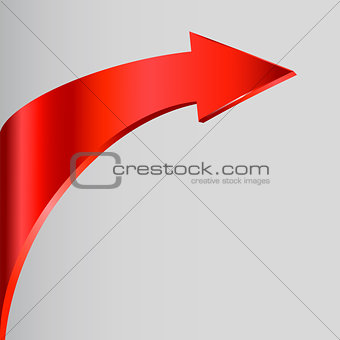 Red arrow and neutral grey background