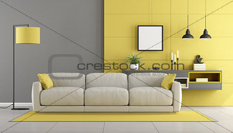 Gray and yellow modern lounge