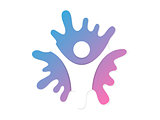 Vector logo combination of a water drop and man. Water drop logo. Liquid droplet logo. Aquaman logo.  Vector logo template.