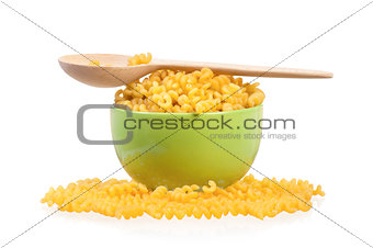 Pasta and wooden spoon