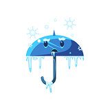Frozen Umbrella With Ice