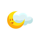 Happy Crescent And Cloud