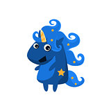 Blue Night Unicorn With Stars