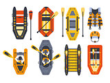 Rafting Boats And Gear Set