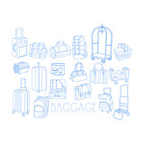 Baggage Related Object Set With Text