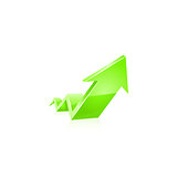 Green glossy arrow icon