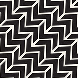 Vector Seamless Black And White ZigZag Diagonal Lines Geometric Pattern