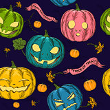 Halloween seamless background with pumpkin.