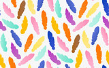 Colorful feathers vector silhouette pattern