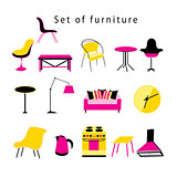 Different furniture and items in the home