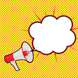 Megaphone with Sheesh and Speech Bubble Vector Illust