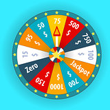 Happy colorful wheel of fortune. vector Illustration.