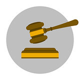 Judge gavel flat icon