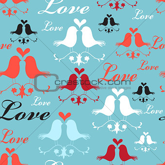 Pattern of lovers birds