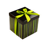 Gift box with green ribbon
