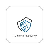 Multilevel Security Icon. Flat Design.