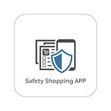 Safety Shopping APP Icon. Flat Design.
