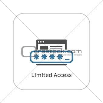Limited Access Icon. Flat Design.