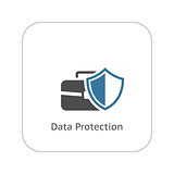 Data Protection Icon. Flat Design.