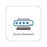 Access Password Icon. Flat Design.