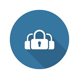 Multikey Security Services Icon. Flat Design.