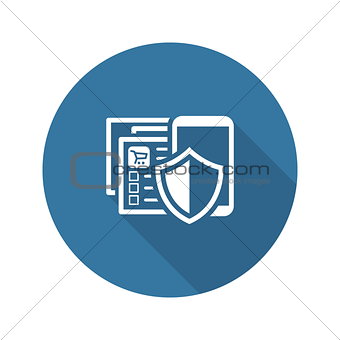 Safety Shopping APP Icon. Flat Design.