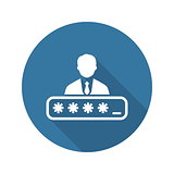 Personal Security Icon. Flat Design.