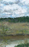 Picture oil paints on a canvas: spring landscape