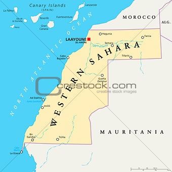 Western Sahara Political Map