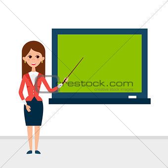 Business Lecture with Pointer and Presentation Board
