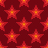 Seamless red stars background in vector