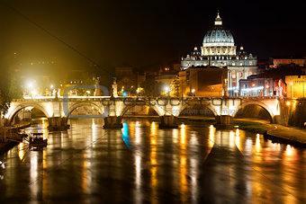 Night view on Vatican