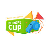 Europe soccer cup badge.