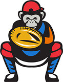 Chimpanzee Baseball Catcher Retro