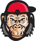 Angry Chimpanzee Head Baseball Cap Retro