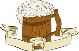 Medieval Beer Mug Foam Drawing