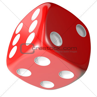 Red dice isolated on white background
