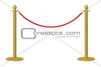 Barrier rope isolated on white background