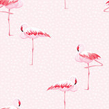 Pink flamingo seamless pattern