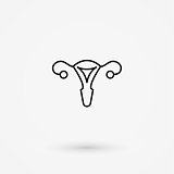 Vector uterus outline icon