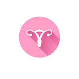 Flat long shadow uterus icon