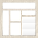 Set of White Banners on Light Wooden Surface