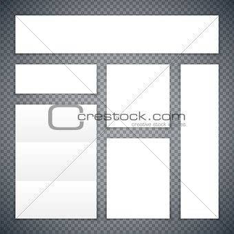 Set of White Paper Banners