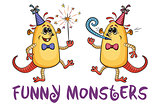 Cartoon Party Monsters Set