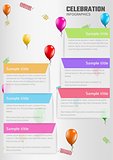 celebration infographics with balloons